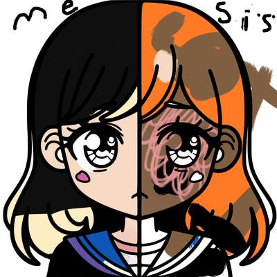 a split of a girl