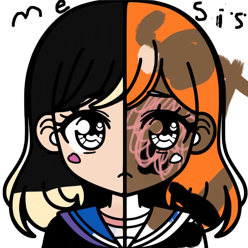a split of a girl