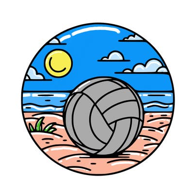 volleyball on a beach