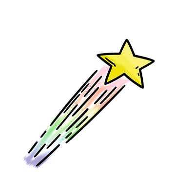 a shooting star in the sky