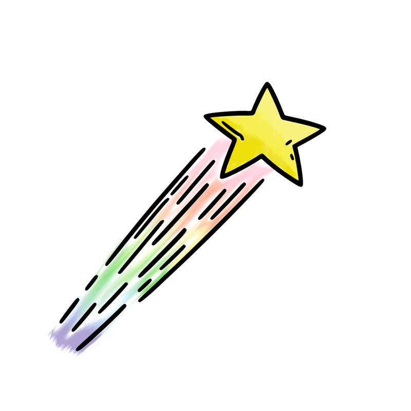 a shooting star in the sky