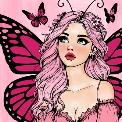 butterfly fairy realistic girl