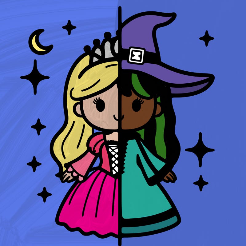 split princess and witch