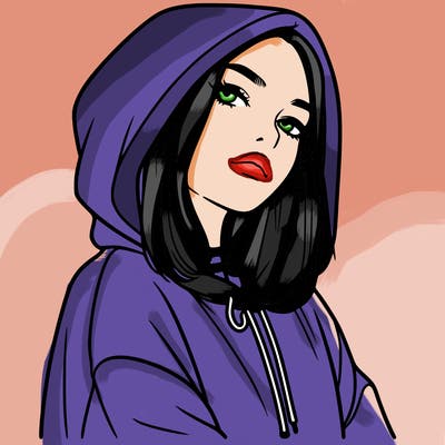 a realistic girl in a hoodie