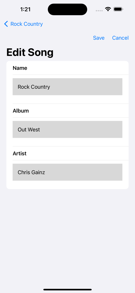 Super Slow Downer - Interface of the Super Slow Downer app showing fields to edit the song name album and artist