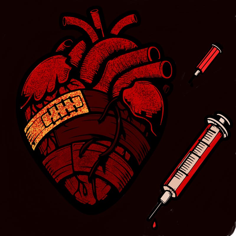 realistic bandaged heart