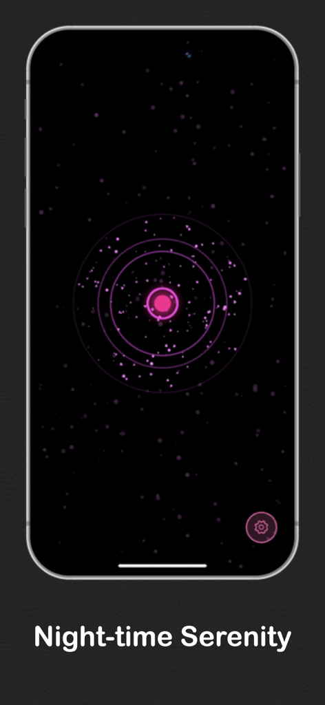 Pink Pulse - Pink Pulse app screenshot showing dark mode interface with a glowing pink pulsing circle animation