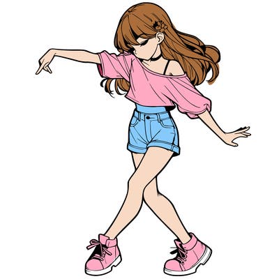 realistic girl danceing