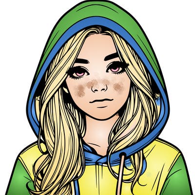 realistic girl with a hoodie