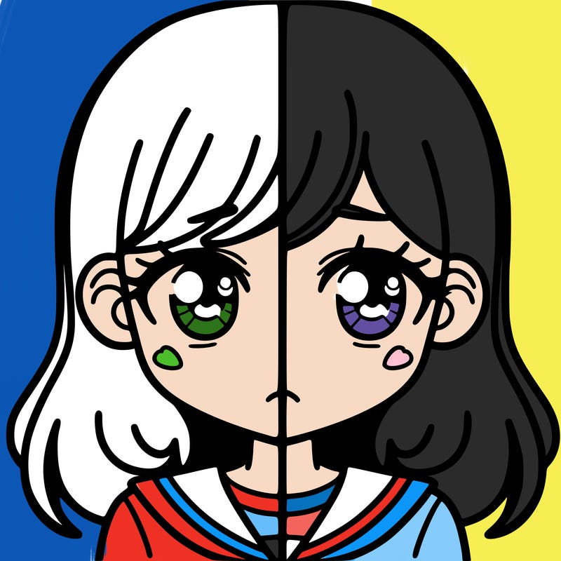 a split of a girl