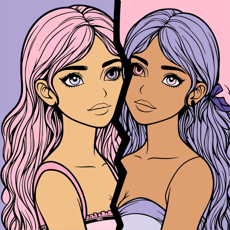 split realistic girl