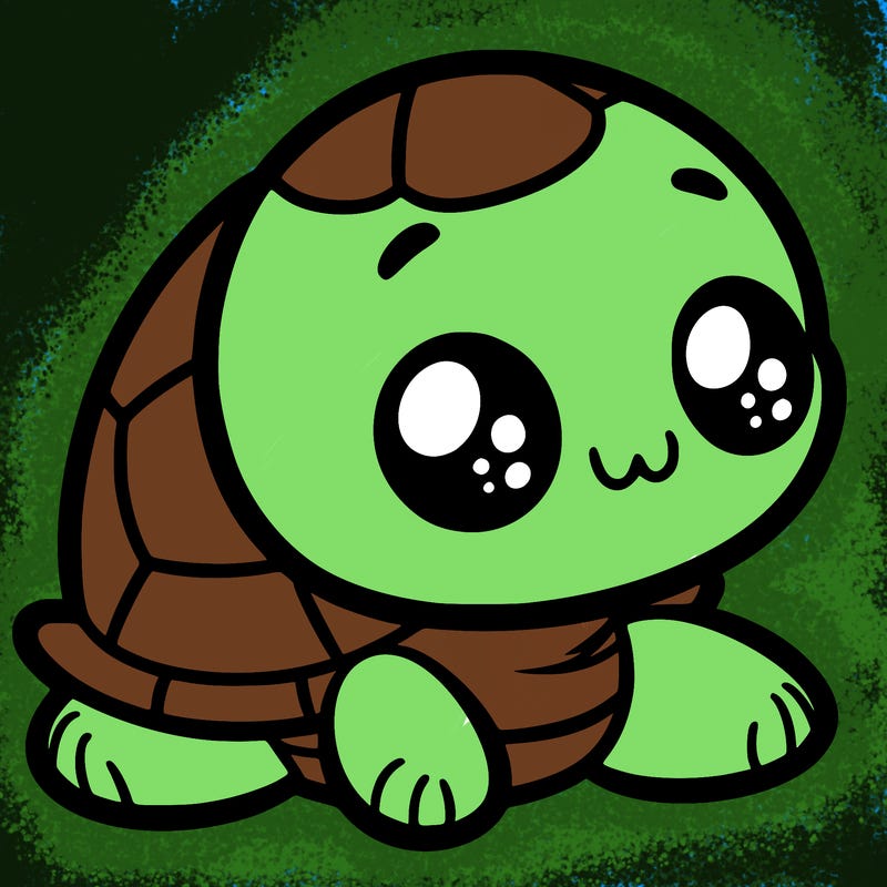 cute little animated turtle