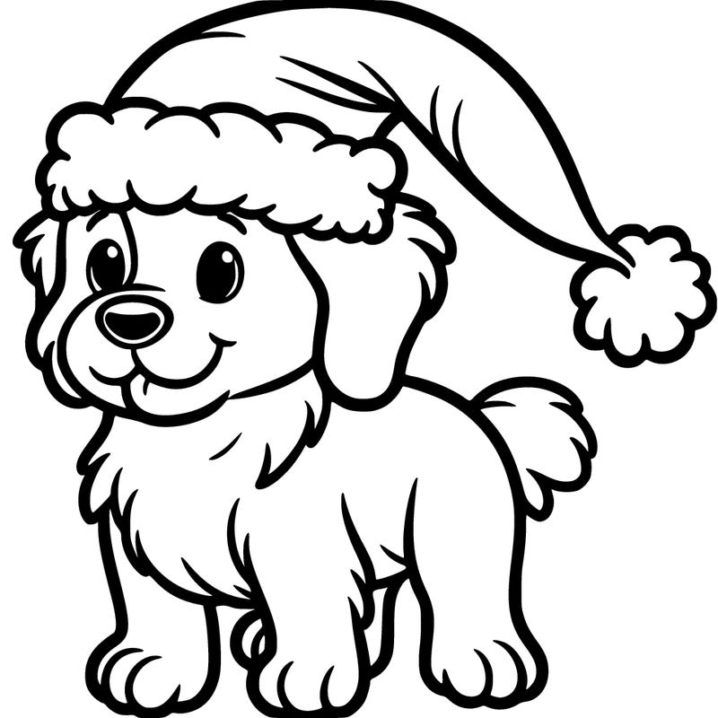 dog wearing a santa hat