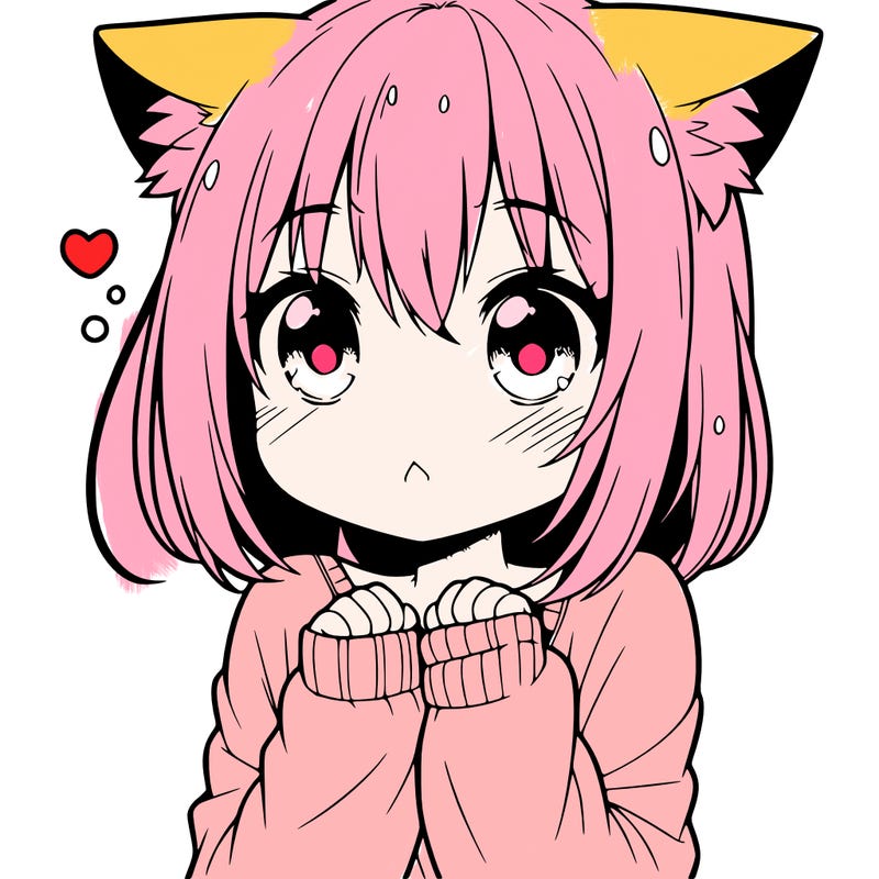 shy anime catgirl