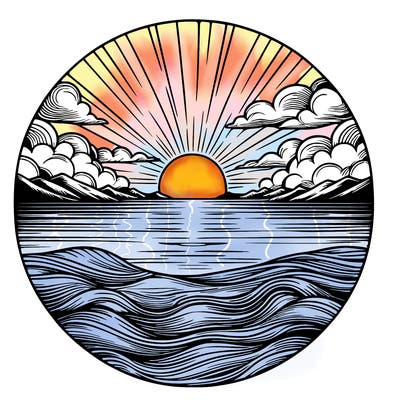 realistic sunset
