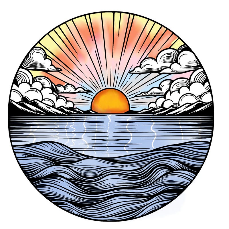 realistic sunset