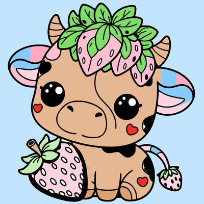 cute strawberry cow