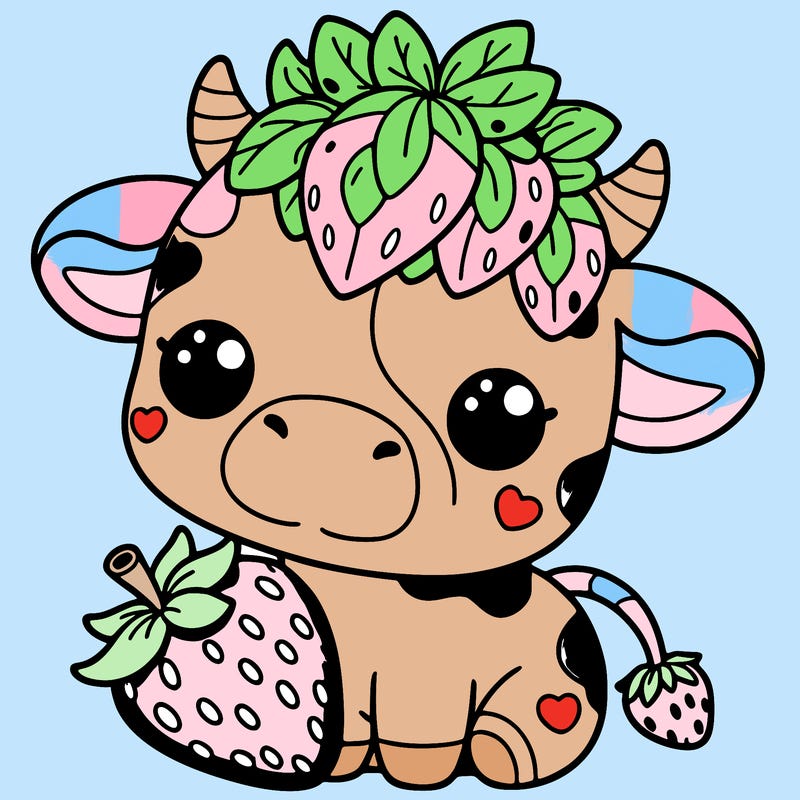 cute strawberry cow