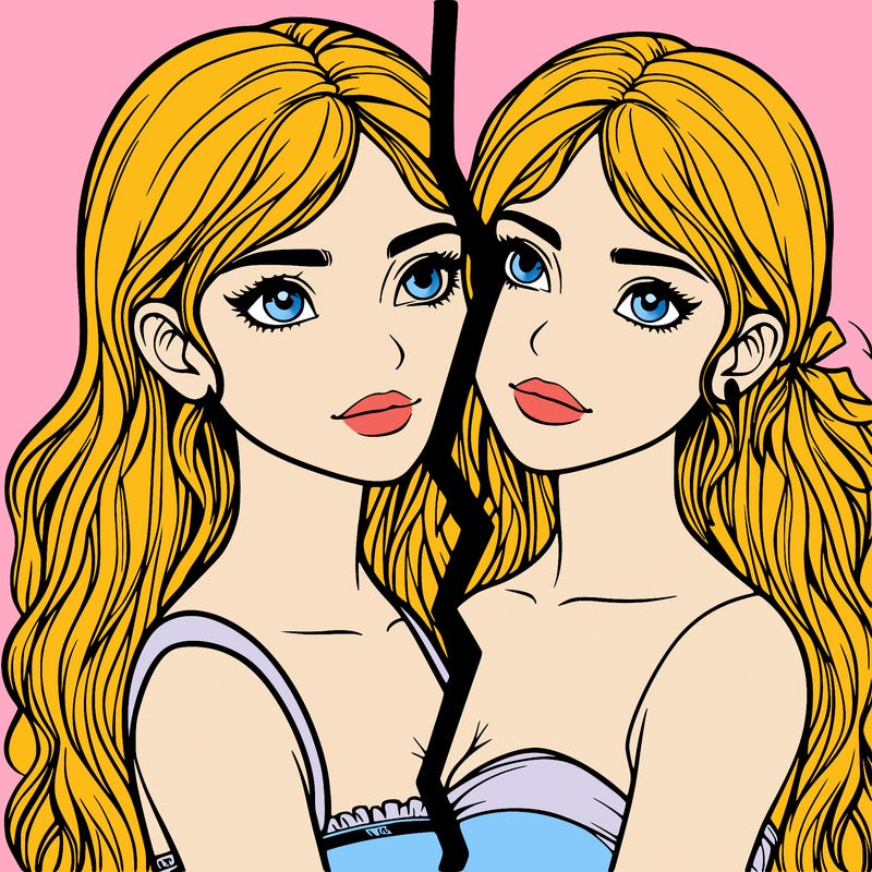 split realistic girl