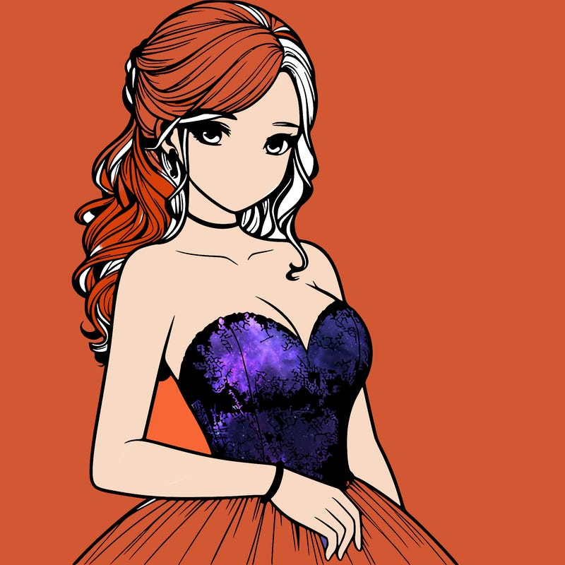 realistic girl in prom dress