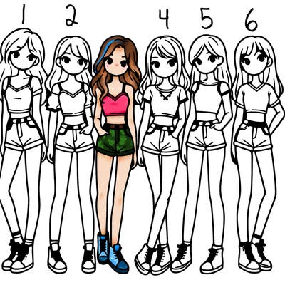 a group of girls wearing crop tops and shorts