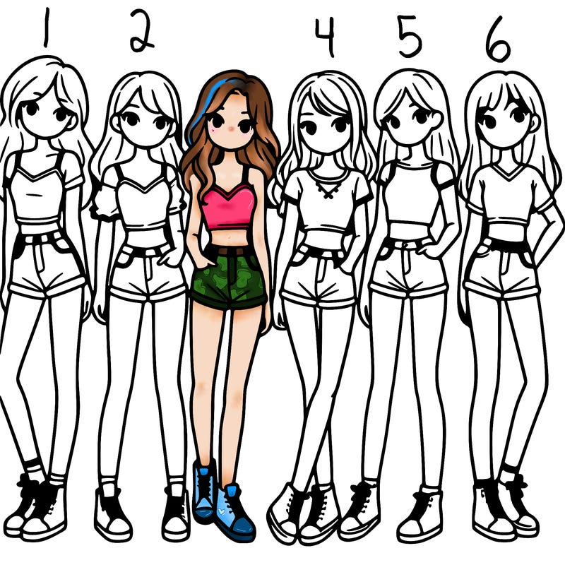 a group of girls wearing crop tops and shorts