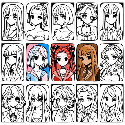 girls that look diffrent anime