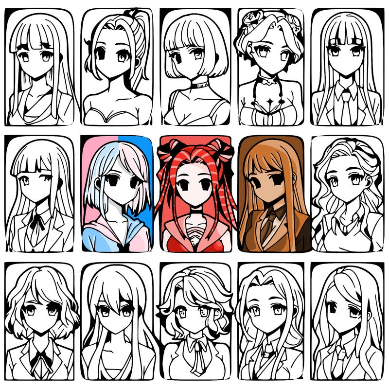 girls that look diffrent anime