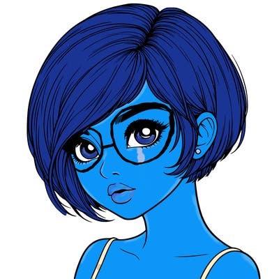 realistic girl with really short hair