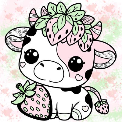 cute strawberry cow