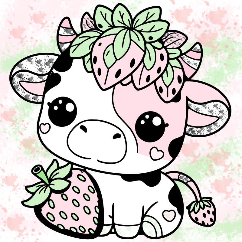 cute strawberry cow