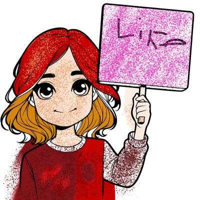 realistic girl holding up a sign