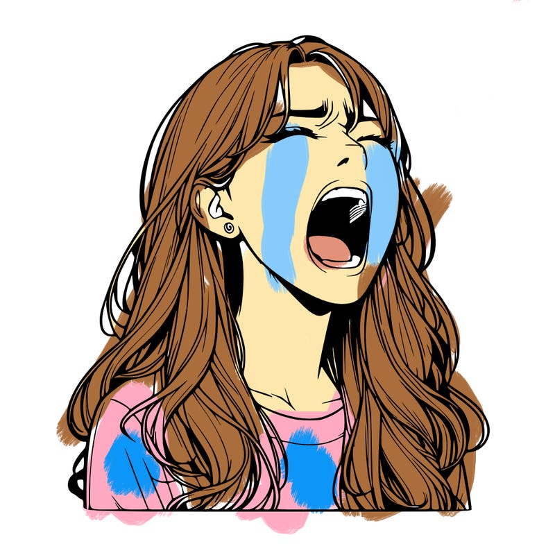 screaming realistic, girl
