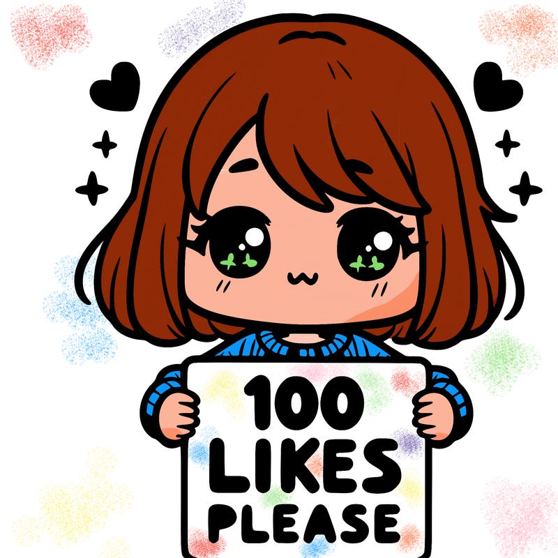 cute girl holding a sign saying 100 likes please
