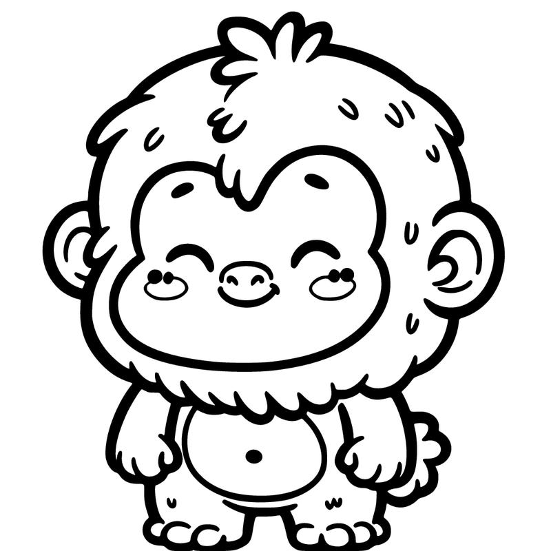 one cute smiling gorilla