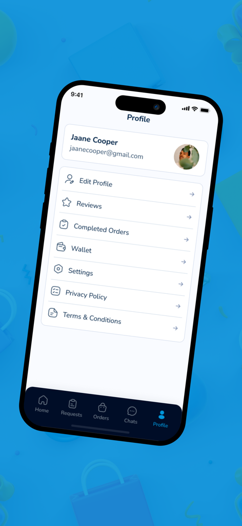 SILVER CHARIOT AGENT - The user profile screen of the Silver Chariot Agent app showing settings and navigation menu