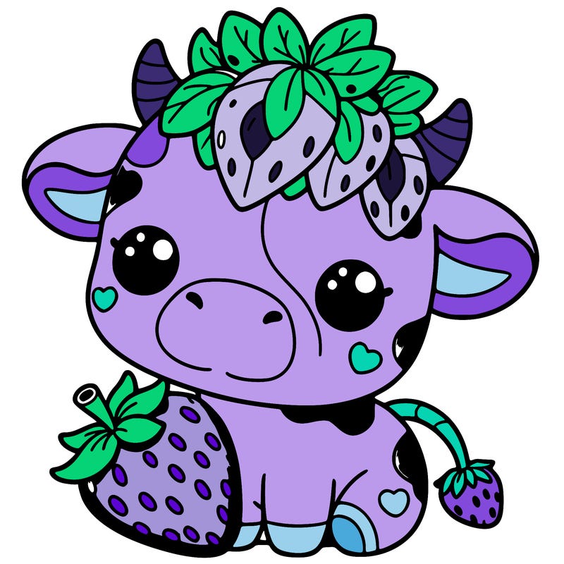 cute strawberry cow