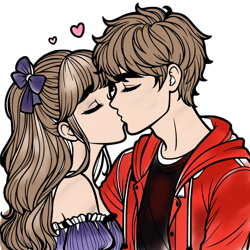 boyfriend and girlfriend kissing