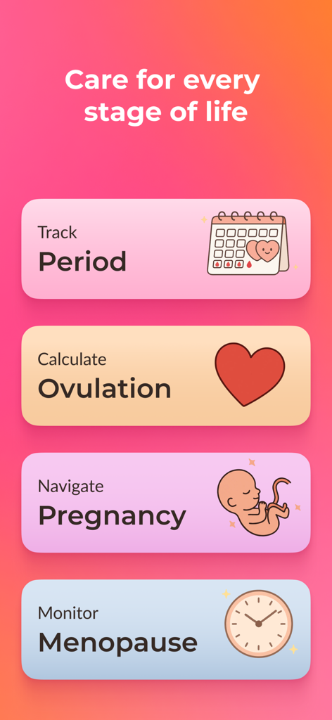 Eshe: Cycle, Health & AI guide - Mobile screen of Eshe app highlighting tracking features for period ovulation pregnancy and menopause