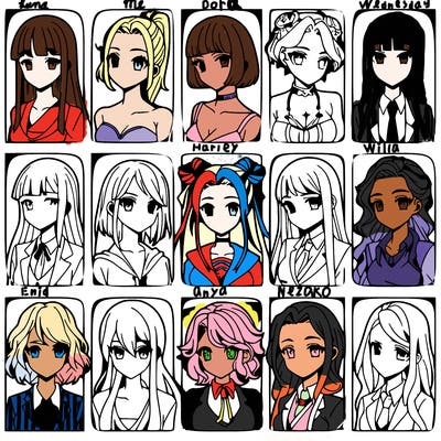 girls that look diffrent anime