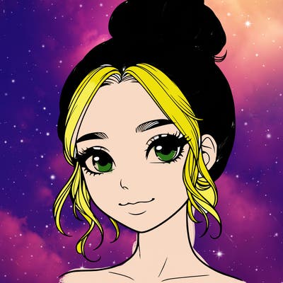 realistic pretty girl with hair in bun