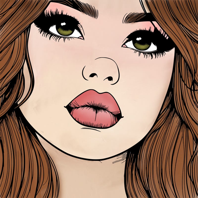 really realistic girl with lips