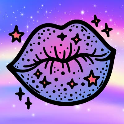 glittery lip