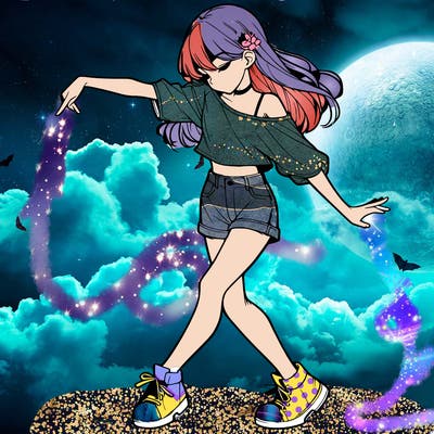 realistic girl danceing