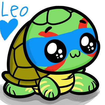 cute little animated turtle