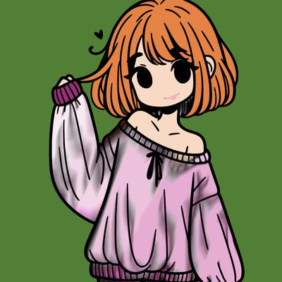 girl in baggy sweater hanging off her shoulder