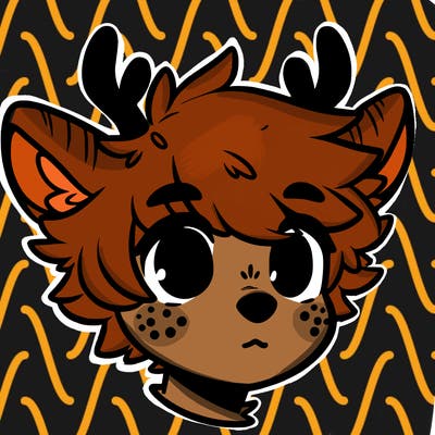 a humanoid deer with soft fluffy ears