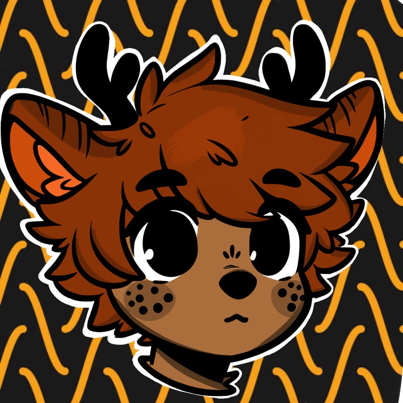 a humanoid deer with soft fluffy ears
