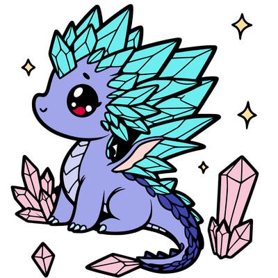 little cute crystal dragon
