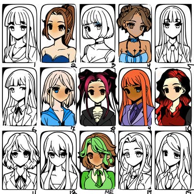 girls that look diffrent anime